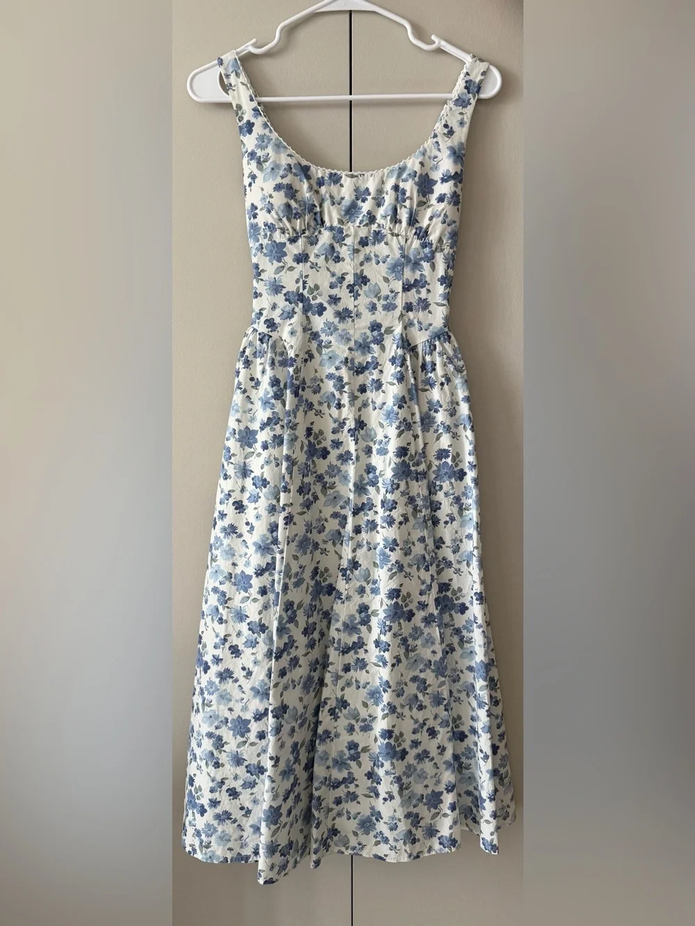 NWT Abercrombie & Fitch 100% Cotton A&F Dylan Bra-Free Midi Dress XXSP